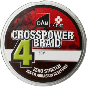 Шнур DAM Crosspower 4-Braid 150 м 0.15 мм 8.1 кг Зелений (66577) краща модель в Хмельницькому