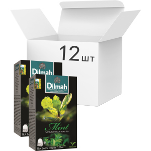 Упаковка чая черного пакетированного Dilmah Мята 12 шт по 20 пакетиков (19312631142171) ТОП в Хмельницком