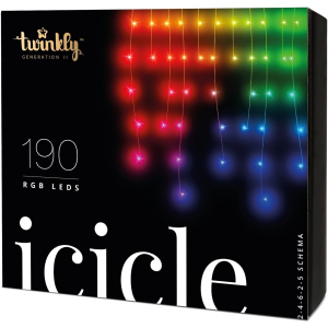 Світлодіодна Smart LED гірлянда Twinkly Icicle RGB 190, BT+WiFi, Gen II, кабель IP44 прозорий (TWI190STP-TEU) ТОП в Хмельницькому