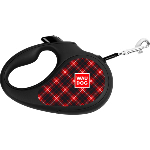 Повідець-рулетка для собак Collar WAUDOG R-leash, малюнок "Шотландка", M, до 25 кг, 5 м, світловідбивна стрічка (8125-0098-01) ТОП в Хмельницькому