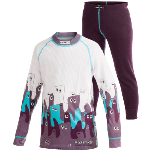 Детский комплект термобелья Craft Active Multi 2-Pack Colourblocking Junior 1901662-134/140-2399 Blackberry/Grape Print (7318571559616)