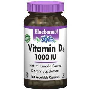 Вітаміни Bluebonnet Nutrition Вітамін D3 1000IU 180 гелевих капсул (743715003132) ТОП в Хмельницькому