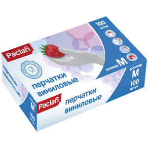 Рукавички вінілові Paclan M 100 шт (4610015980141) краща модель в Хмельницькому