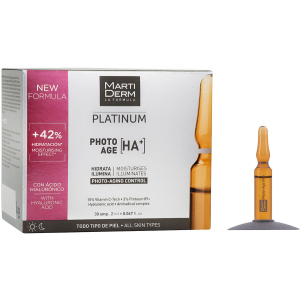 Ампули MartiDerm Platinum Photo-Age Ampollas HA+ 30 шт х 2 мл (8437000435440) краща модель в Хмельницькому