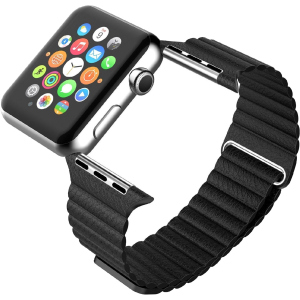 Ремінець Promate Lavish-38 для Apple Watch 38-40 мм 1/2/3/4/5/6/SE Black (lavish-38.black) краща модель в Хмельницькому