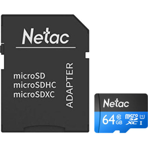 Netac P500 Standard microSDXC 64GB Class 10 UHS-I U1 + SD адаптер (NT02P500STN-064G-R) в Хмельницькому