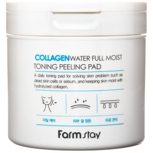 Пилинг-салфетки для лица FarmStay Collagen Water Full Moist Toning Peeling Pad Тонизирующие с коллагеном 70 шт (8809595051136) рейтинг