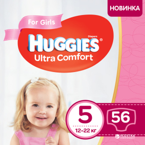 Підгузки Huggies Ultra Comfort 5 Mega для дівчаток 56 шт (5029053543642) в Хмельницькому