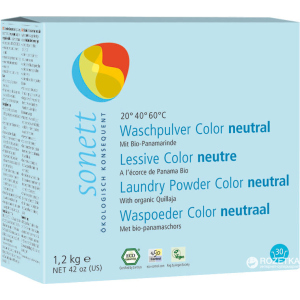 хороша модель Органічний пральний порошок для кольорових тканин Sonett Нейтральна серія Концентрат 1.2 кг (4007547102200)