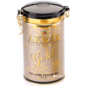 Чай чорний листовий Akbar Gold 450 г у бляшаній банці (5014176001780) краща модель в Хмельницькому