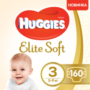 Подгузники Huggies Elite Soft 3 5-9 кг 160 шт (5029054566213) ТОП в Хмельницком