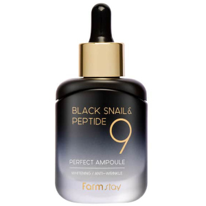 Сироватка для обличчя FarmStay Black Snail &amp; Peptide 9 Perfect Ampoule Омолоджувальна з чорним равликом та пептидами 35 мл (8809639172292) ТОП в Хмельницькому