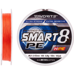 Шнур Favorite Smart PE 8x 150 м # 0.8/0.153 мм 6.8 кг Червоно-оранжевий (16931081) надійний
