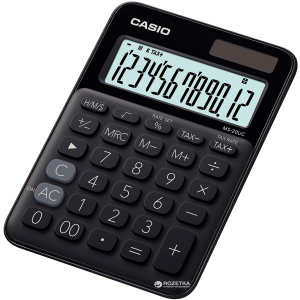 Калькулятор Casio 12 розрядний 105х149.5х22.8 (MS-20UC-BK-S-ES) надійний