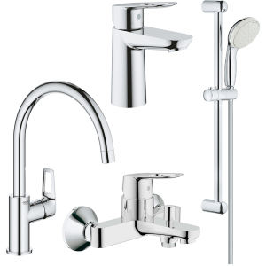 Набор смесителей GROHE BauLoop 123225K + кухонный смеситель (23337000 + 32815000 + 31232001 + 27598001) ТОП в Хмельницком