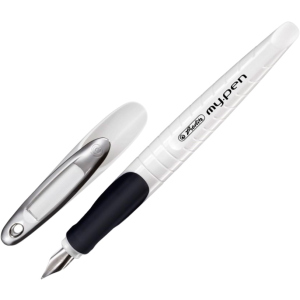 Ручка перьевая для правши Herlitz My.Pen White-Black Синяя Белый корпус (10999738) в Хмельницком