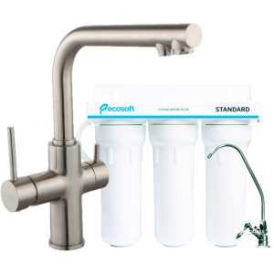 Смеситель кухонный IMPRESE Daicy с 3-х ступенчатой системой очистки воды Ecosoft Standart (55009S-F+FMV3ECOSTD) лучшая модель в Хмельницком