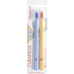 Набор зубных ультрамягких щеток Curaprox UltraSoft Retro Edition Blue-Orange d 0.1 мм 2 шт (7612412428926) рейтинг