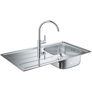 Кухонна мийка GROHE Sink K200 860x500 31562SD0 (31552SD0 сатин із змішувачем BauEdge 31367000) в Хмельницькому