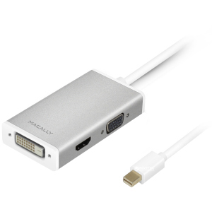 Адаптер Macally Mini DisplayPort to DVI/HDMI/VGA алюміній (MD-3N1-4K)