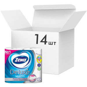 Упаковка туалетного паперу Zewa Deluxe тришарового без аромату 14 шт по 4 рулони (7322540313376) краща модель в Хмельницькому
