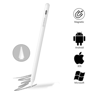 Стілус універсальний Goojodoq Active Magnetic 3 Gen Android iPhone (iPad до 2017) Type-C 1.2mm White краща модель в Хмельницькому