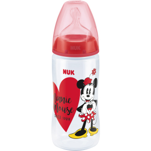 Пляшечка для годування NUK Міккі Маус First Choice 300 мл Червона (4008600387022) краща модель в Хмельницькому
