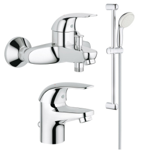 Набір змішувачів 3 в 1 Grohe Euroeco 123226S хром (71351) надійний