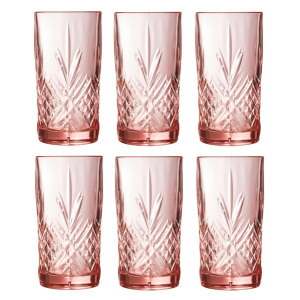 Набір високих склянок Luminarc Зальцбург Pink 6 шт х 380 мл (P9166/1) ТОП в Хмельницькому