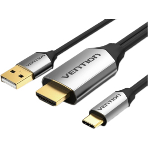 Кабель Vention Type-C - HDMI с питанием 1.5 м Черный (CGTBG) рейтинг