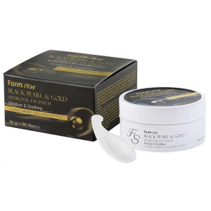 Гидрогелевые патчи Черный жемчуг и Золото FarmStay Black Pearl & Gold Hydrogel Eye Patch 90 г (8809389033409)