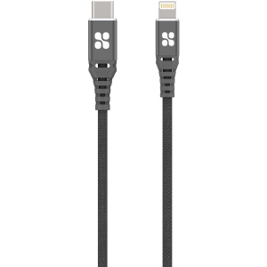 Кабель Promate PowerCord Type-C - Lightning 1.2 м Grey (powercord.grey) краща модель в Хмельницькому