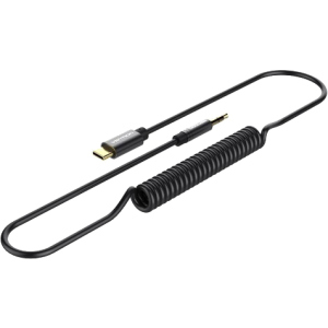 купити Перехідник Vention Type-C для 3.5 мм Male Spring Audio Cable Metal Type 1 м Black (BGABF)