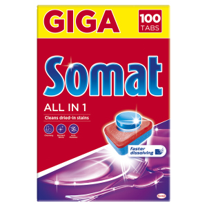 Таблетки для посудомоечной машины Somat All in one 100 шт (9000101020236) рейтинг