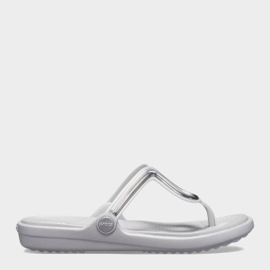 В'єтнамки Crocs Jibbitz Sanrah MetalBlock Flat Flip 205470-98Q-W7 37-38 23.8 см Сріблясті (191448322042) в Хмельницькому