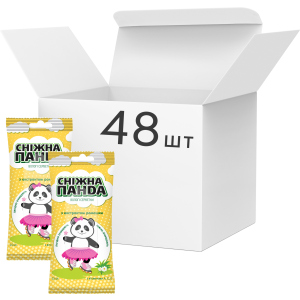 Упаковка вологих серветок для рук Снігова Панда Ромашка Kids 48 пачок по 15 шт (4820183970510) ТОП в Хмельницькому