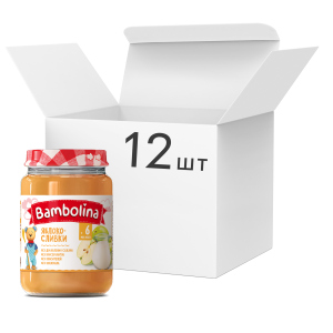 Упаковка пюре Bambolina Яблуко з вершками 190 г х 12 шт (4813163002080) надійний