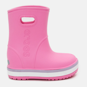 Резиновые сапоги Crocs Crocband Rain Boot 205827-6QM-C10 27-28 Розовые с лавандовым (191448410428) лучшая модель в Хмельницком