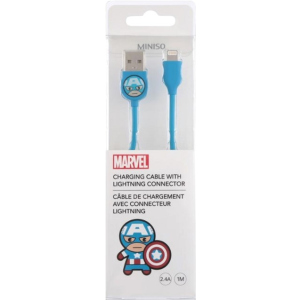 Кабель Miniso Marvel USB to Apple Lightning 1 м Капітан Америка (2007171213107) краща модель в Хмельницькому