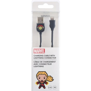 Кабель Miniso Marvel USB to Apple Lightning 1 м Капітан Марвел (2007171214104) краща модель в Хмельницькому