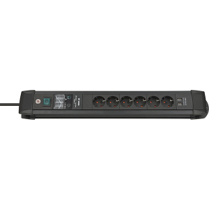 Фільтр мережі Brennenstuhl Premium-Line 2 USB, 6 розеток 3 м (1156000536) надійний