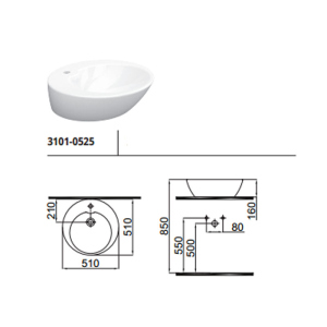 Умивальник IDEVIT 51 см Alfa 3101-0525 в Хмельницькому