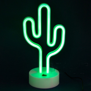 Неоновий світильник LED Lights Cactus Декоративна LED лампа "Кактус" Green