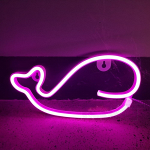 Неоновый светильник LED Lights "Whale" Декоративная LED лампа "Кит" Розовый