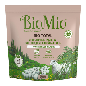 Таблетки для посудомийної машини BioMio Bio-Total 7 в 1 з маслом евкаліпту 60 шт (4603014004673) в Хмельницькому