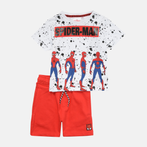 Комплект (футболка + шорти) Disney Spiderman UE1057 98 см Білий (3609084858100) краща модель в Хмельницькому