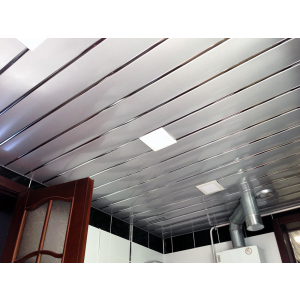 купить Реечный алюминиевый потолок Бард ППР-084 цвет серебро металлик (0201) готовый комплект за квадратный метр