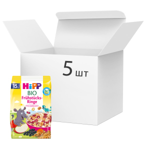 Упаковка готового органічного сніданку HiPP з ягідно-фруктовим міксом 135 г х 5 (4062300336346)
