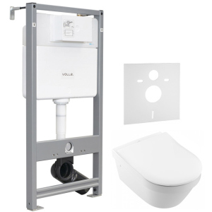 Інсталяція VOLLE Master Evo 212010 + унітаз VILLEROY &amp; BOCH Architectura DirectFlush 4694R001 з сидінням SlimSeat Soft Close 9M70S101 дюропласт