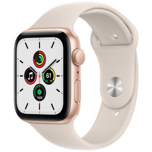 Смарт-часы Apple Watch SE GPS 44mm Gold Aluminium Case with Starlight Sport Band (MKQ53UL/A) краща модель в Хмельницькому